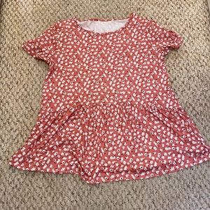 Pink Floral Peplum Tee